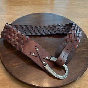 Balibelt Women’s Leather Brown Braided Belt (L)